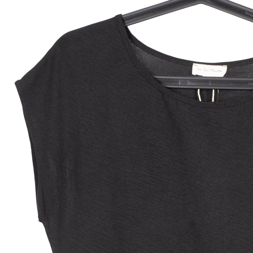 See You Monday Dress XL Womens Black Waist Tue Short Sleeve LBD Career Casual - Picture 2 of 7